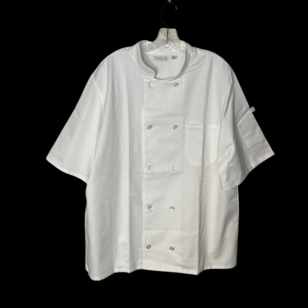 CHEFWEAR White Chefs Coat Jacket Short Sleeve Lot of 3 Size XL
